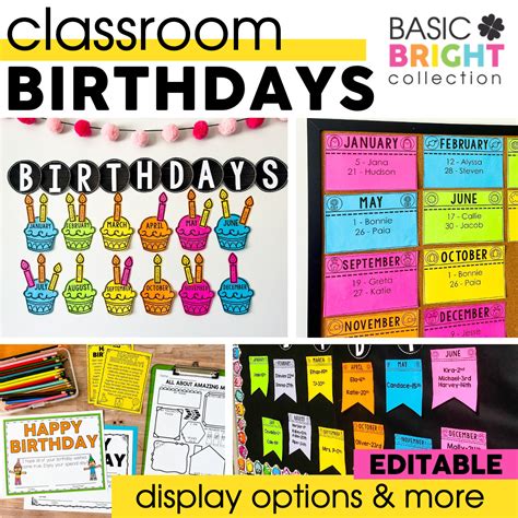 Classroom Birthday Display | Editable Birthday Bulletin Board ...