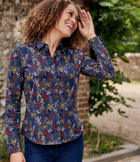 Winter Floral Pure Cotton | Womens Jersey Shirt