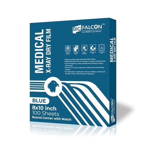 BIGFALCON Medical Xray Dry Film for Inkjet Blue Base Size 8" X 10" (100 ...