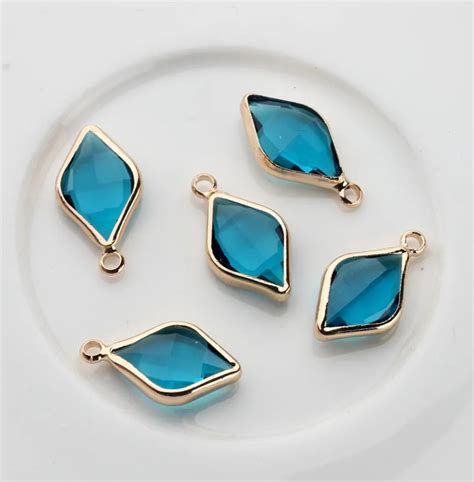 CZ 1005 Sea blue Diamond zircon charm - Anti tarnish - per piece – Shas