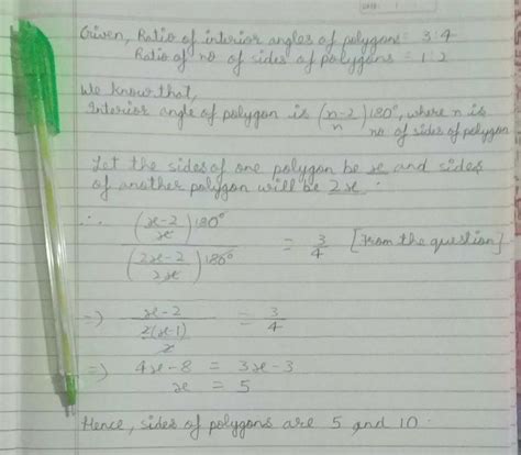 Two regular polygons are such that ratio between measure of their ...