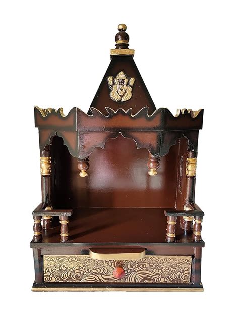 Furniture Wala Wood Wall Hanging Home Temple (Brown_46 x 25x 74 cm ...