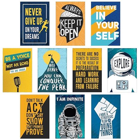 Chaka Chaundh Posters (Set of 10) - Wall posters for room, Motivational ...