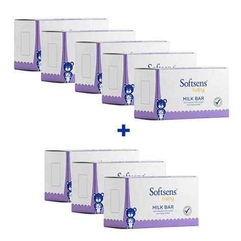 Softsens Baby Milk Bar Soap with Natural Milk Cream & Shea Butter, 75g ...