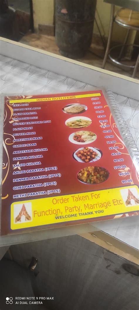 Menu at Roshan Punjabi dhaba no 1, Chennai