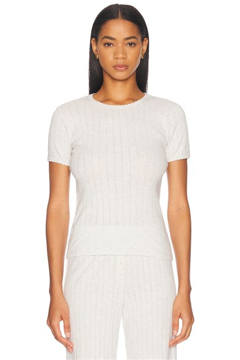 LESET Slim Fit Tee in Cloud | FWRD