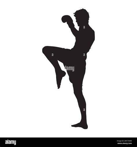 Kickboxing Martial Art Silhouette Stock Vector Image & Art - Alamy