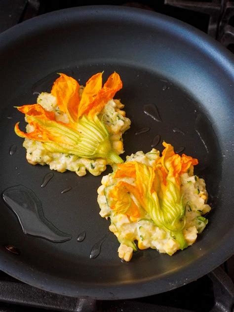 Zucchini-Corn Squash Blossom Pancakes - girlfromcalifornia | Squash ...