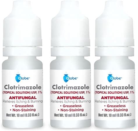 Globe 3 Pack Clotrimazole 1 Antifungal Topical Solution For Athlete ...