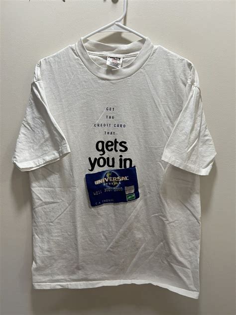 Vintage Crazy 90s Universal Studios Credit Card Promo T-Shirt | Grailed