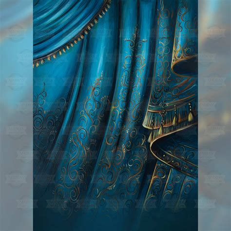 Blue Saree - Printed Backdrop - Fabric - 5 by 12 feet | Madras Prop Store