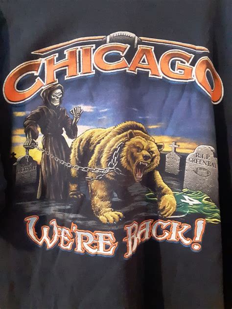 VTG CHICAGO BEARS GRIM REAPER T-SHIRT XXL R.I.P. GREENBAY PACKERS BRETT ...