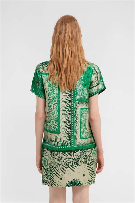 Bandana Print Dress in Green for Women | Roberto Cavalli®