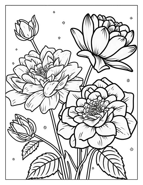 Free 50 flower floral coloring pages for kids and adults – Artofit