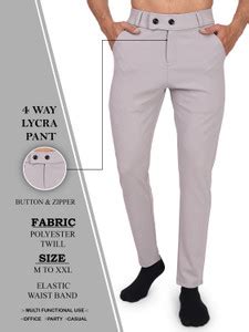 INDICLUB Slim Fit Men Silver Trousers - Buy INDICLUB Slim Fit Men ...