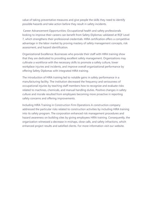 HIRA Training in Attaining a Safety Diploma | PDF