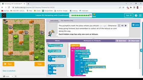 Image result for Code.org Lesson 19 Harvesting with Conditionals