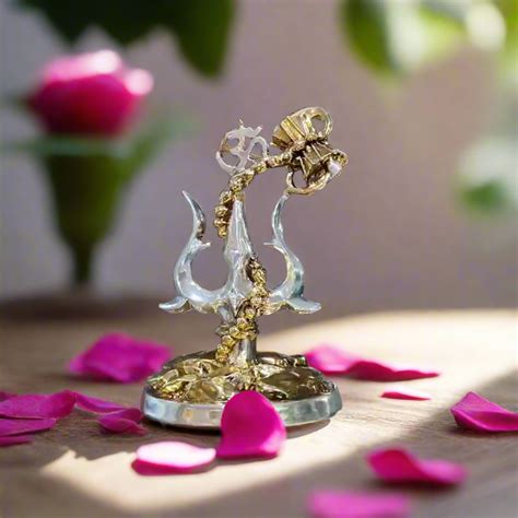 Gold & Silver Plated Trishul with Damru Decorative Showpiece – Bhakti ...