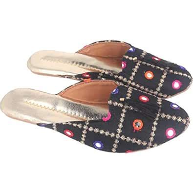Buy Indian Handicraft WomenGirl Hand Embroidery Kolhapuri Slippers/Flat ...