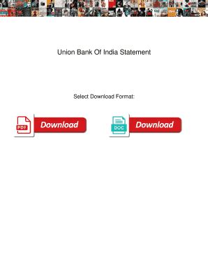 Fillable Online Union Bank Of India Statement. Union Bank Of India ...