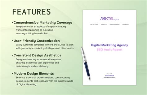 Digital Marketing Agency SEO Audit Report Template in Google Docs, Word ...