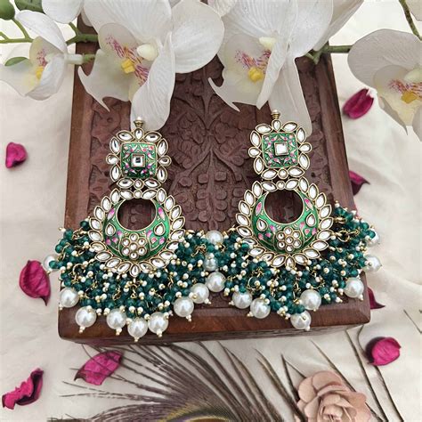 Vriksham Traditional Lakshmi Gold look Dome Jhumka Earrings-Gold Bead ...