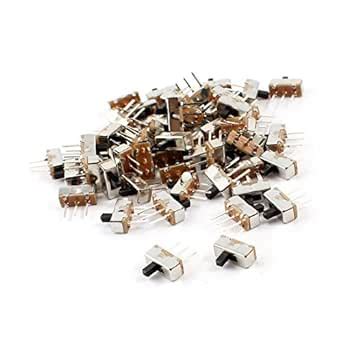 uxcell 55 Pcs 3Pin PCB Mount 2 Position SPDT Horizontal Mini Slide ...