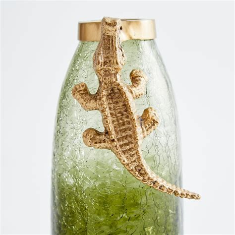 Buy Tropical Paradise Glass Crackle Crocodile Narrow Vase from Home ...