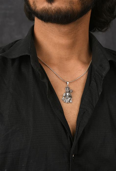 Sankat Mochan Hanuman Silver Pendant – Totapari