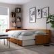 FRIHETEN corner sofa-bed with storage, Faringe brown-orange - IKEA