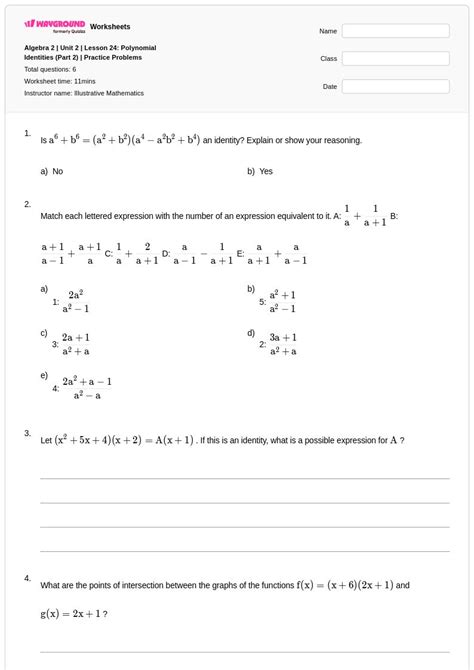 50+ Polynomial Identities worksheets for Class 9 on Wayground | Free ...