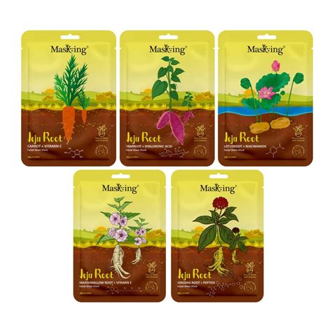 MasKing Jeju Root face sheet mask for skin Brightening, Firming ...