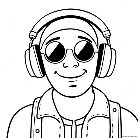 Cool Speakerman With Headphones Coloring Page (8121-6468)
