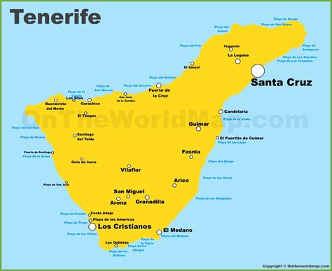 Tenerife Maps | Canary Islands, Spain | Map of Tenerife