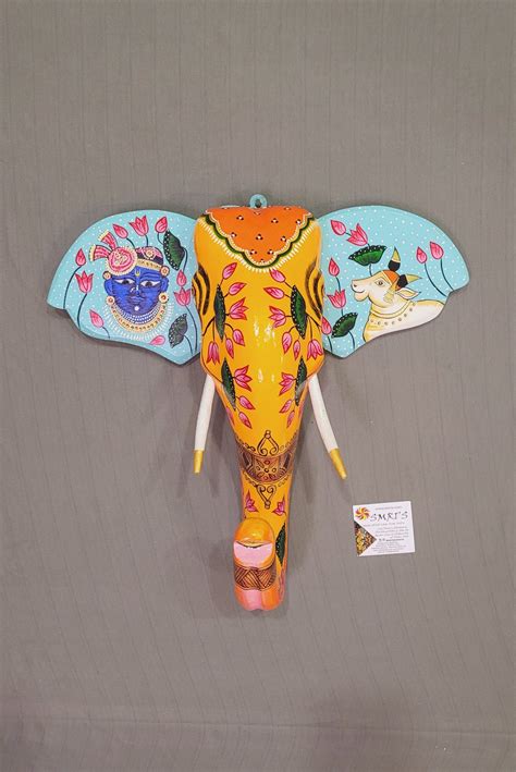 Elephant Head Pichwai Painting with Shrinathji wall decor Indian ...