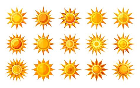 Set of sun vector | Premium Vector