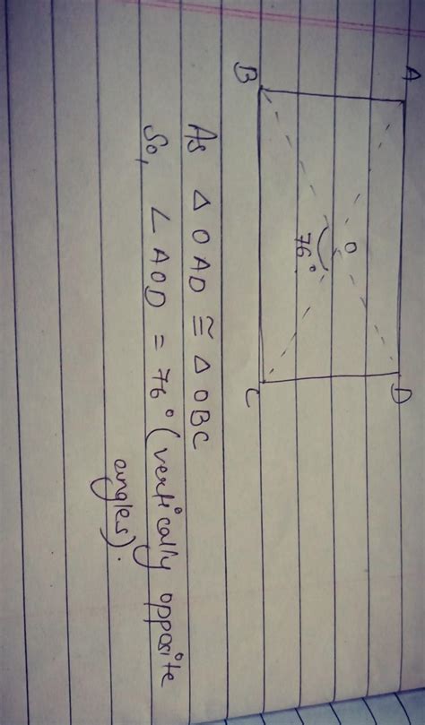 The diagonals of a rectangle intersect at o. If angle boc is equal to ...