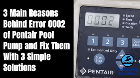Image result for Pentair Error Code 14