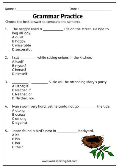 Image result for 4th Class English Worksheet