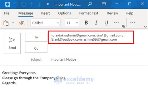 Image result for How to Send Multiple Emails Using Excel