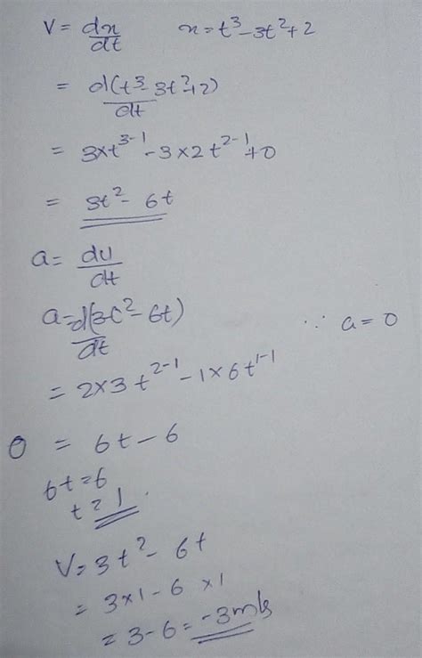 The position of a particle moving on straight line isgiven as X = t^3 ...