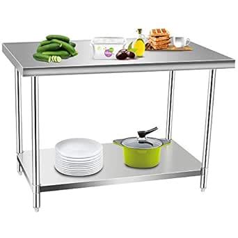 Commercial Kitchen Prep & Work Table, KITMA Stainless Steel Food Prep ...