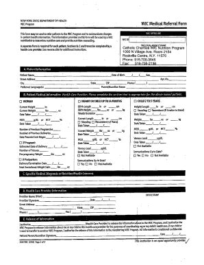 Fillable Online WIC Program - New York State Department of Health - NY ...