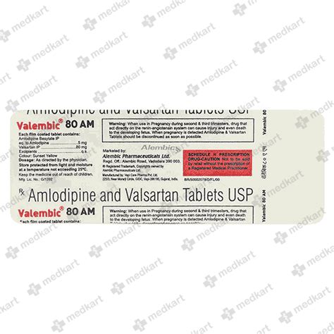 VALEMBIC AM 80MG TABLET 10'S : View Price, Combination and Alternatives ...