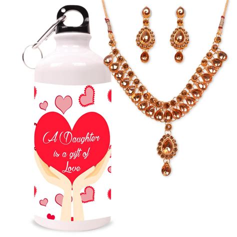 Alwaysgift A Daughter Is A Gift Of Love Necklace & Sipper Hamper ...