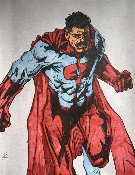 My Omni-Man drawing plus progress photos : r/Invincible