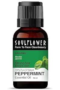 Soulflower Peppermint Essential Oil for Skin & Hair Growth, Hair Fall ...