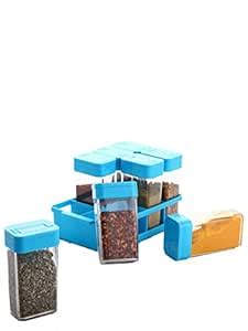 Buy HOMETALES Mini Masala Container with Stand, 100ml each, Blue Lid ...