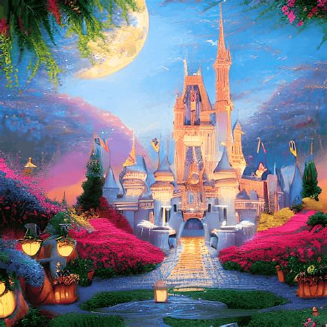 Disney by Thomas Kinkade Illustration Painting · Creative Fabrica