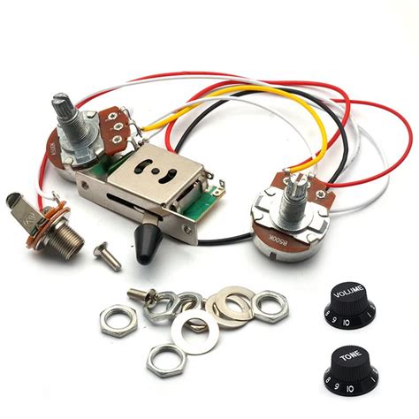 Buy MAXCHEER Electric Guitar Wiring Harness Prewired Kit A500k B500K ...